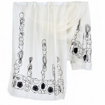 印度製真絲羊毛混紡手工釘珠披肩