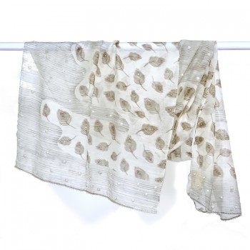 印度製真絲羊毛混紡手工釘珠披肩