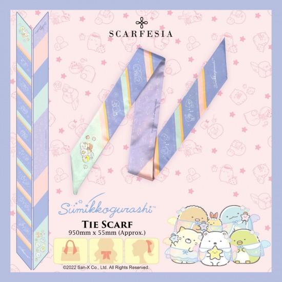 Sumikkogurashi Starry Sky Walk Tie Scarf – Purple